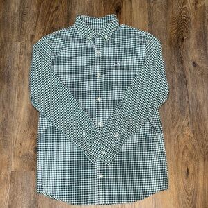 Vineyard Vines Boys Green Checkered Button Down Shirt